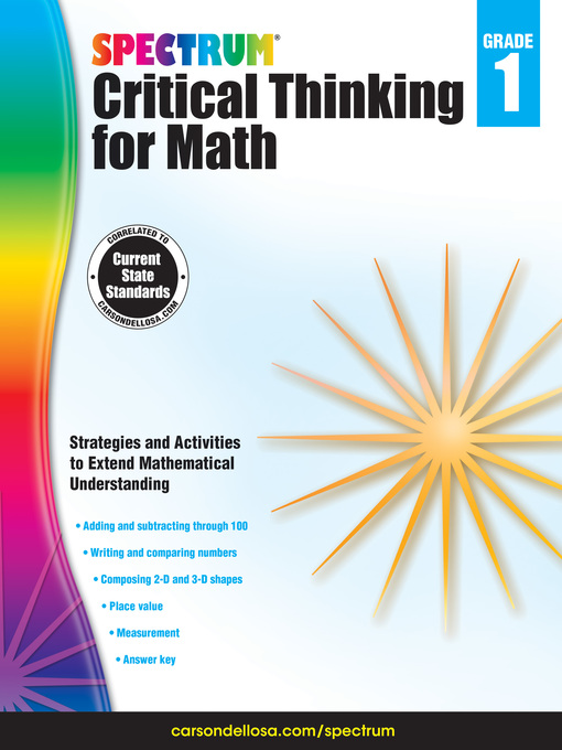 Title details for Spectrum Critical Thinking for Math, Grade 1 by Spectrum - Wait list